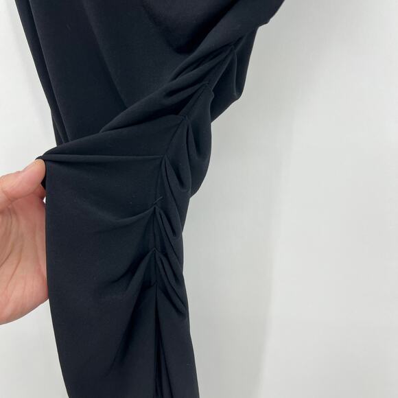 American VINTAGE Cache XS Black Asymmetrical Sheath Mini Dress Rhinestone Ruche - Picture 8 of 12